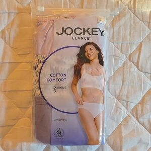 Jockey Elance Cotton Comfort Bikini Trio - Purple and White. Size 7/L